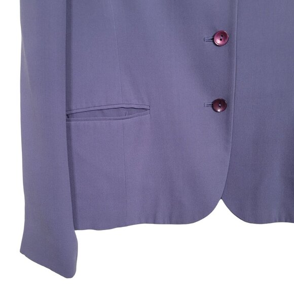 Talbots Size 10 Silk Blazer Jacket Pockets Lined Shaped Fitted Career Purple - Picture 7 of 8